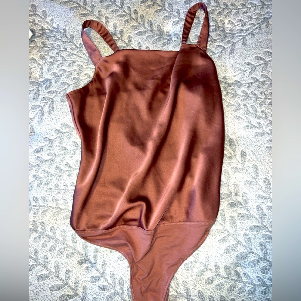 Abercrombie & Fitch Rich Mauve Satin Bodysuit